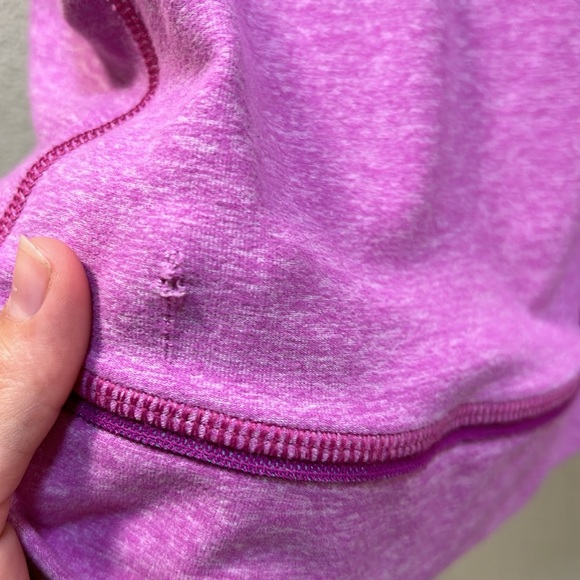 Lululemon Think Fast Heathered Ultra Violet / Ultra Violet sz12 snag on back - Picture 5 of 8